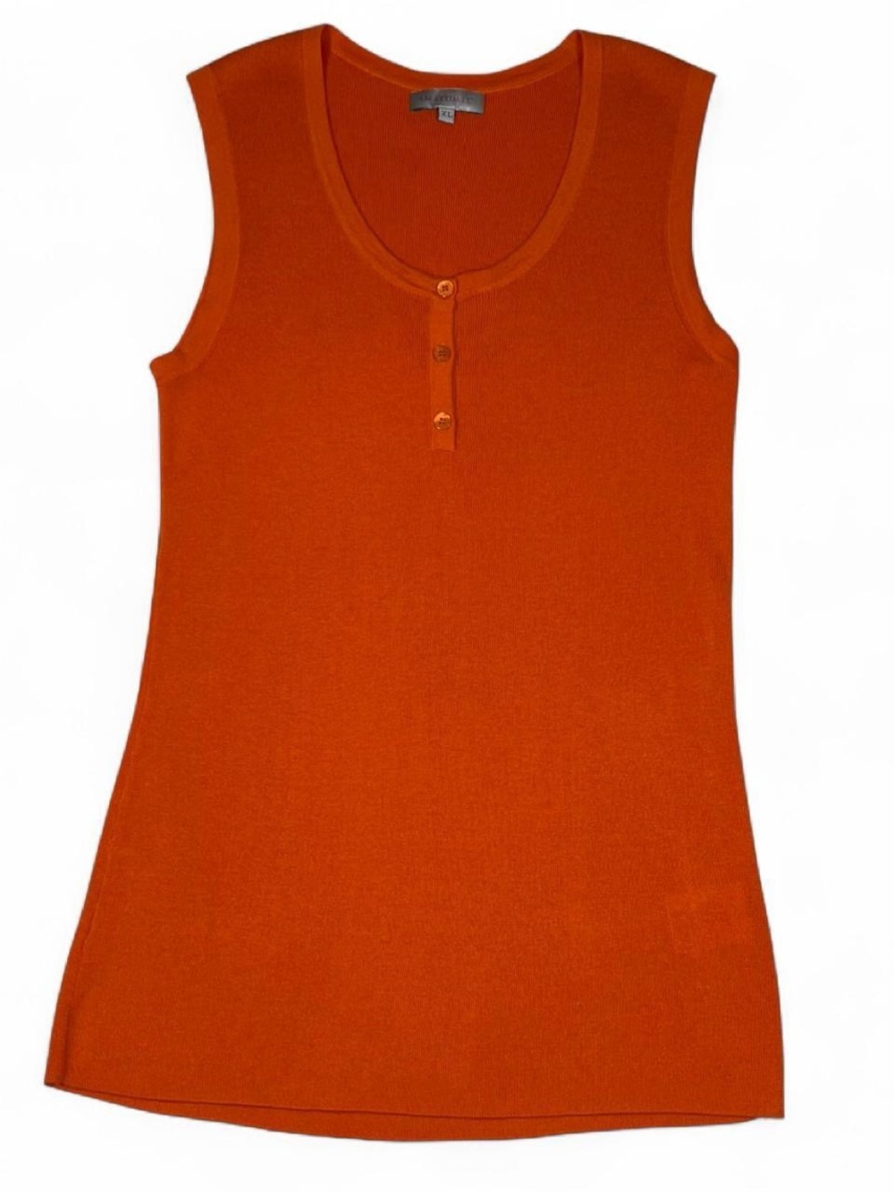 ANATOMIE Madelyn Silk Cashmere Wool Orange Tank Top Women’s Size XL Henley Golf